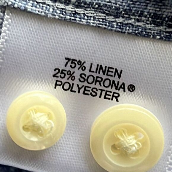 Peter Millar Linen/Poly Short Sleeve Shirt w/sleeve emblem Mens L - Picture 9 of 9